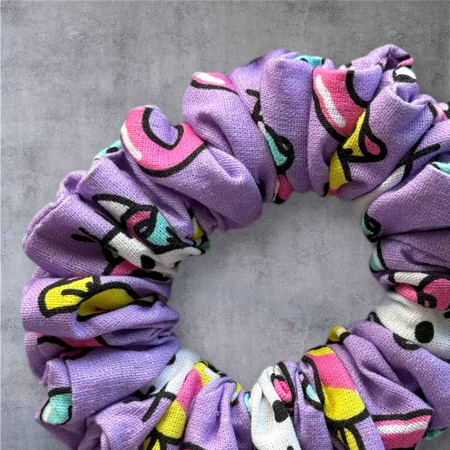 Purple Kitty Scrunchies