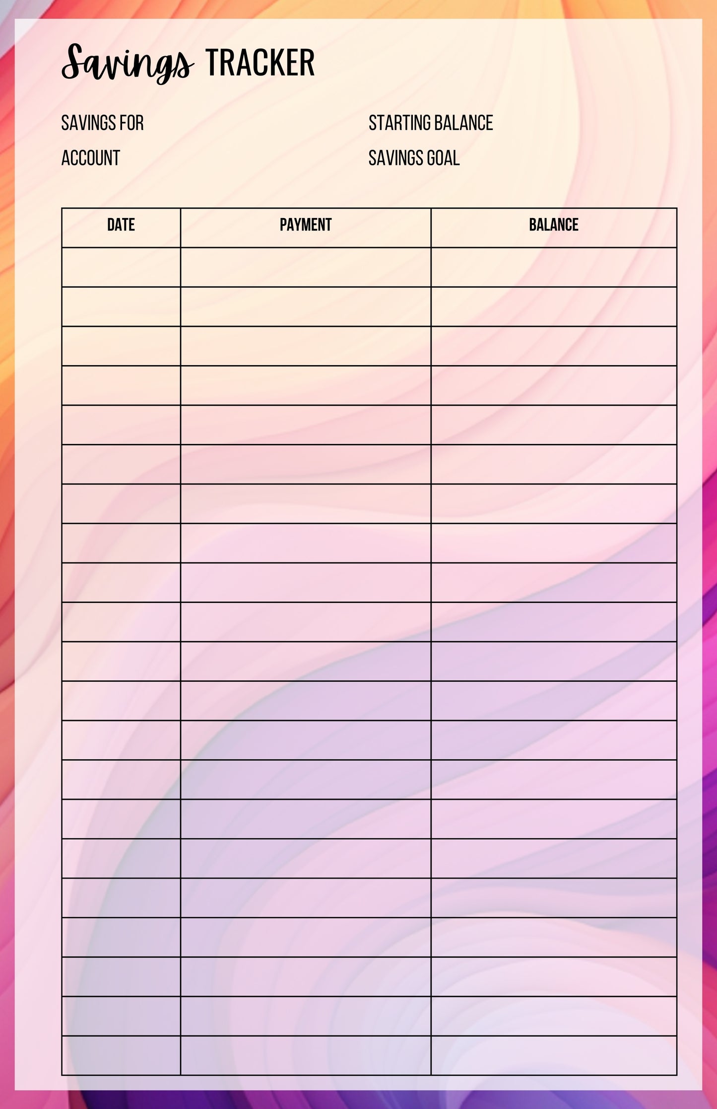 Savings Tracker