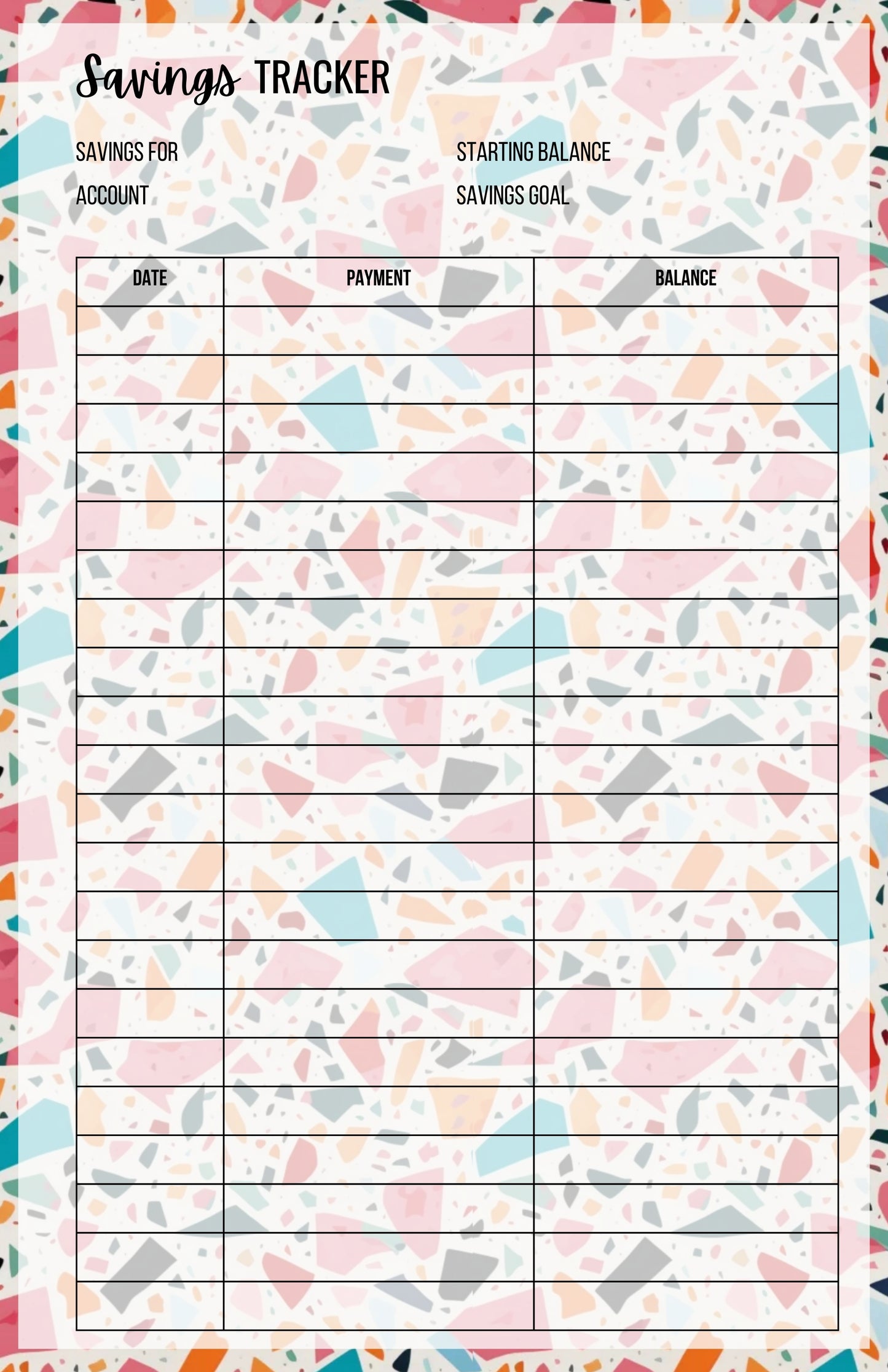 Savings Tracker