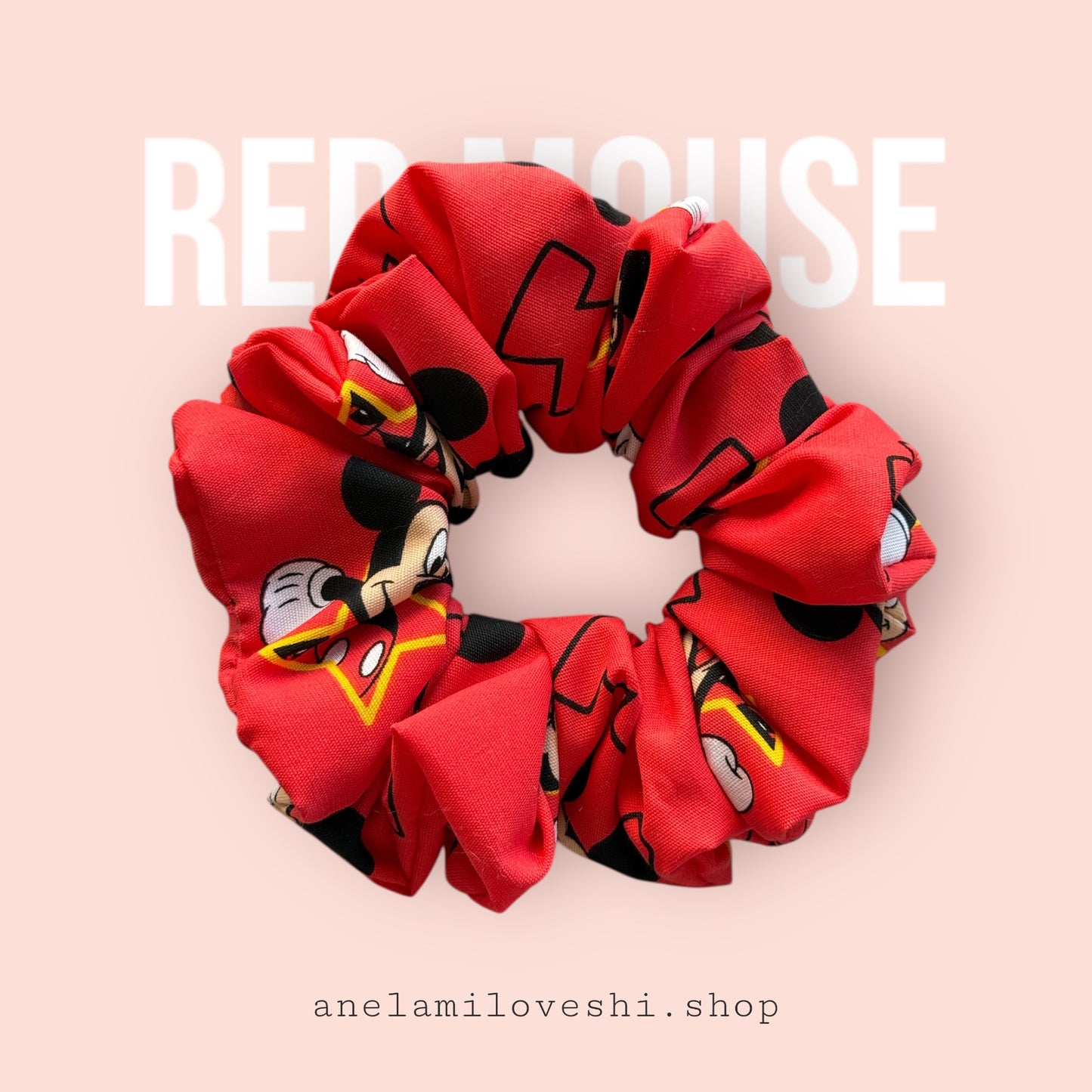 Red Mickey Scrunchie LARGE