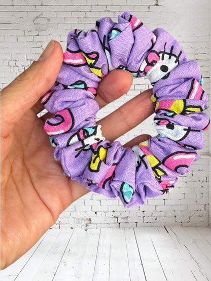 Purple Kitty Scrunchies