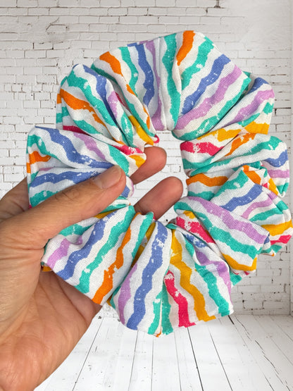 Tricolor Stripes Scrunchies