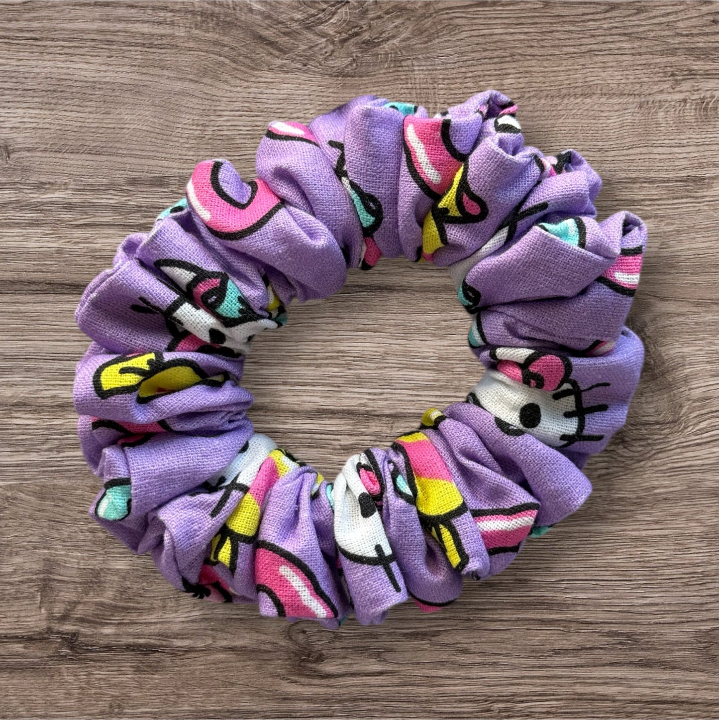 Purple Kitty Scrunchies