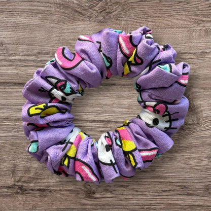 Purple Kitty Scrunchies