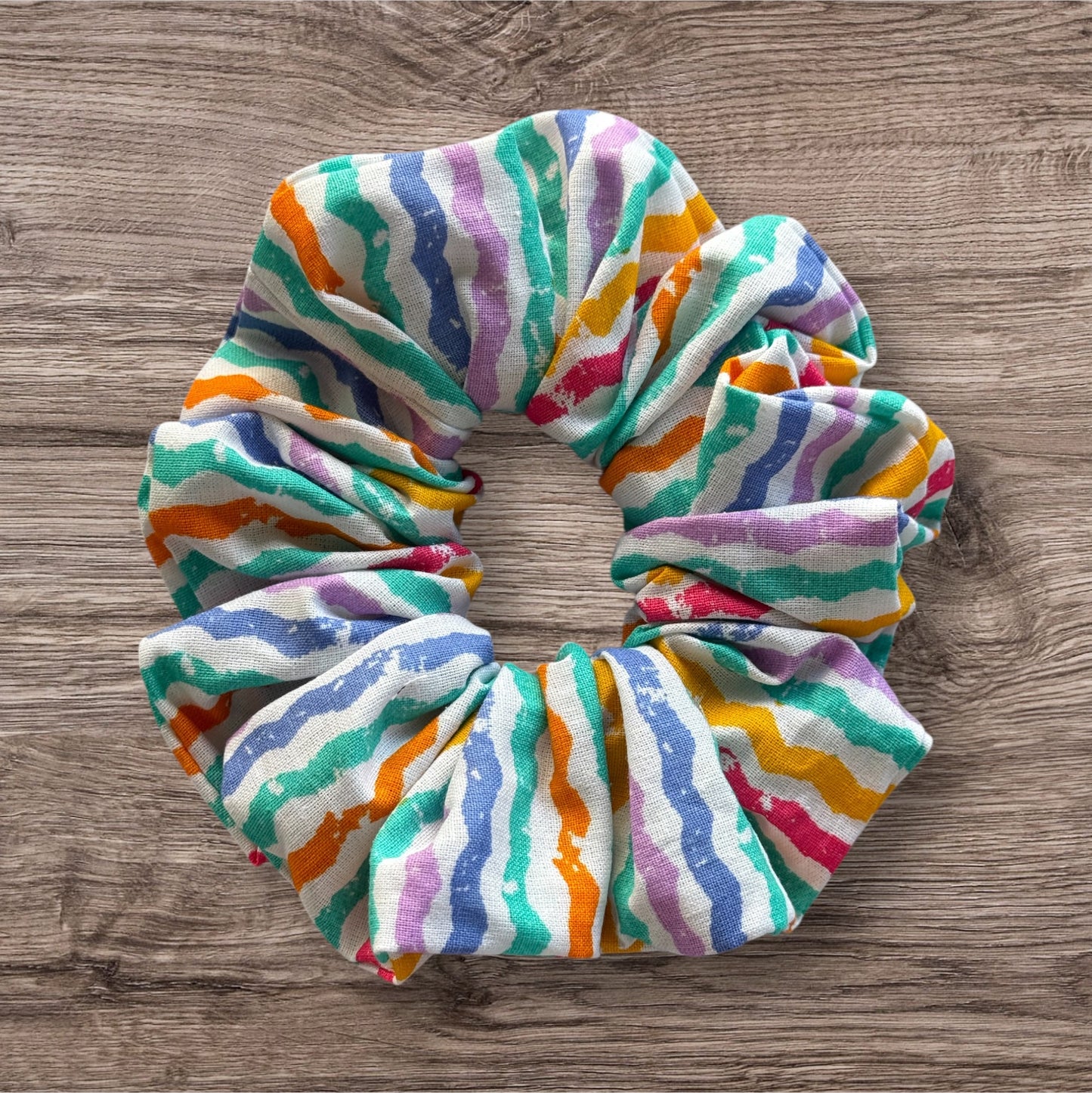 Tricolor Stripes Scrunchies