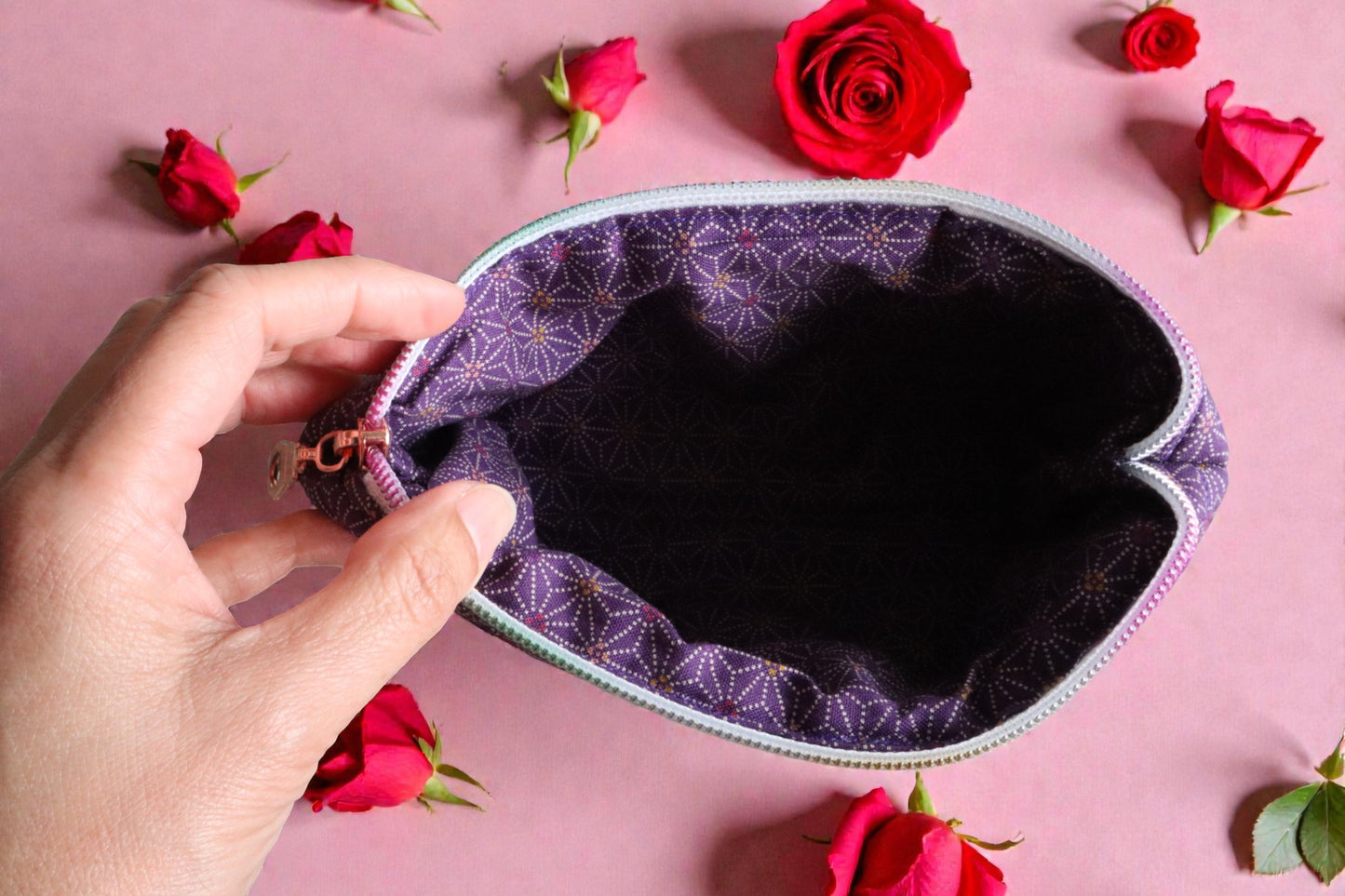 Flowery Makeup Pouch Flat