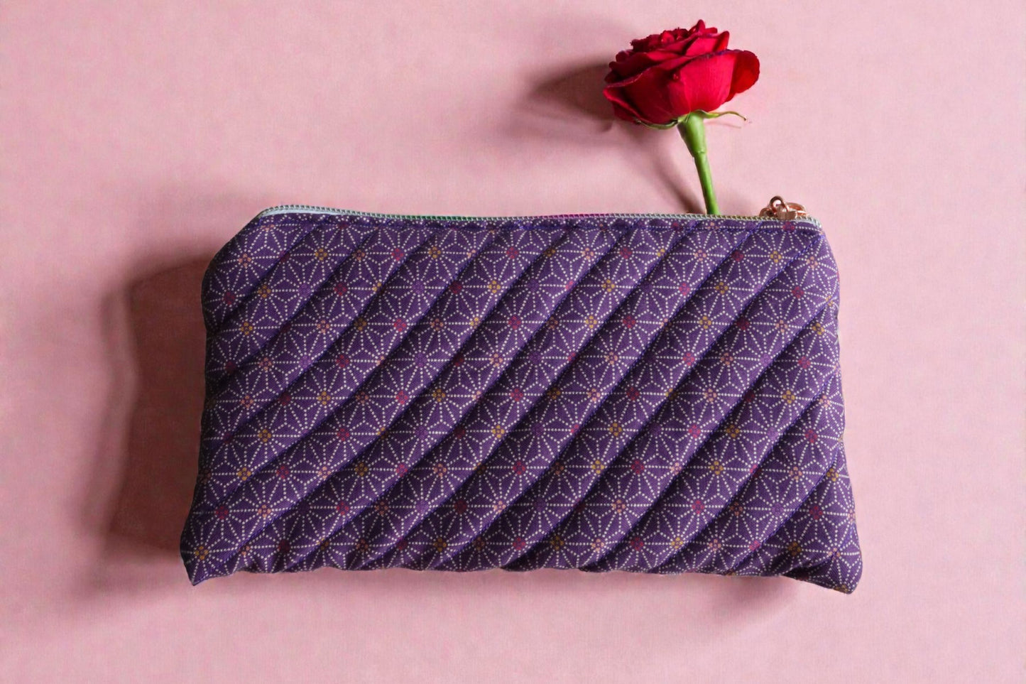 Flowery Makeup Pouch Flat