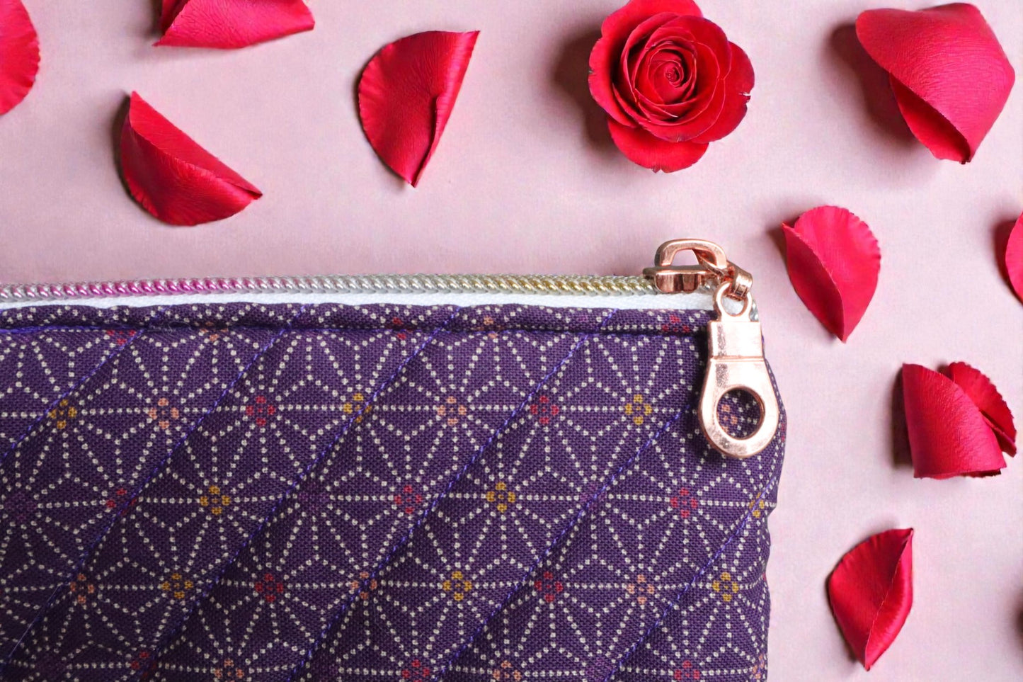 Flowery Makeup Pouch Flat