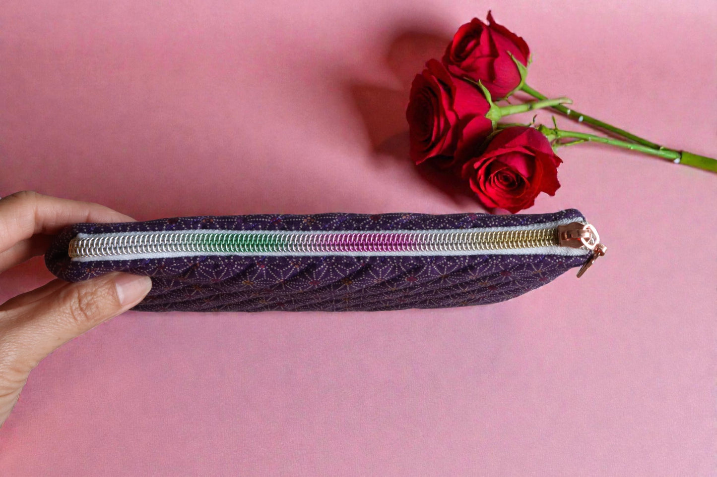 Flowery Makeup Pouch Flat