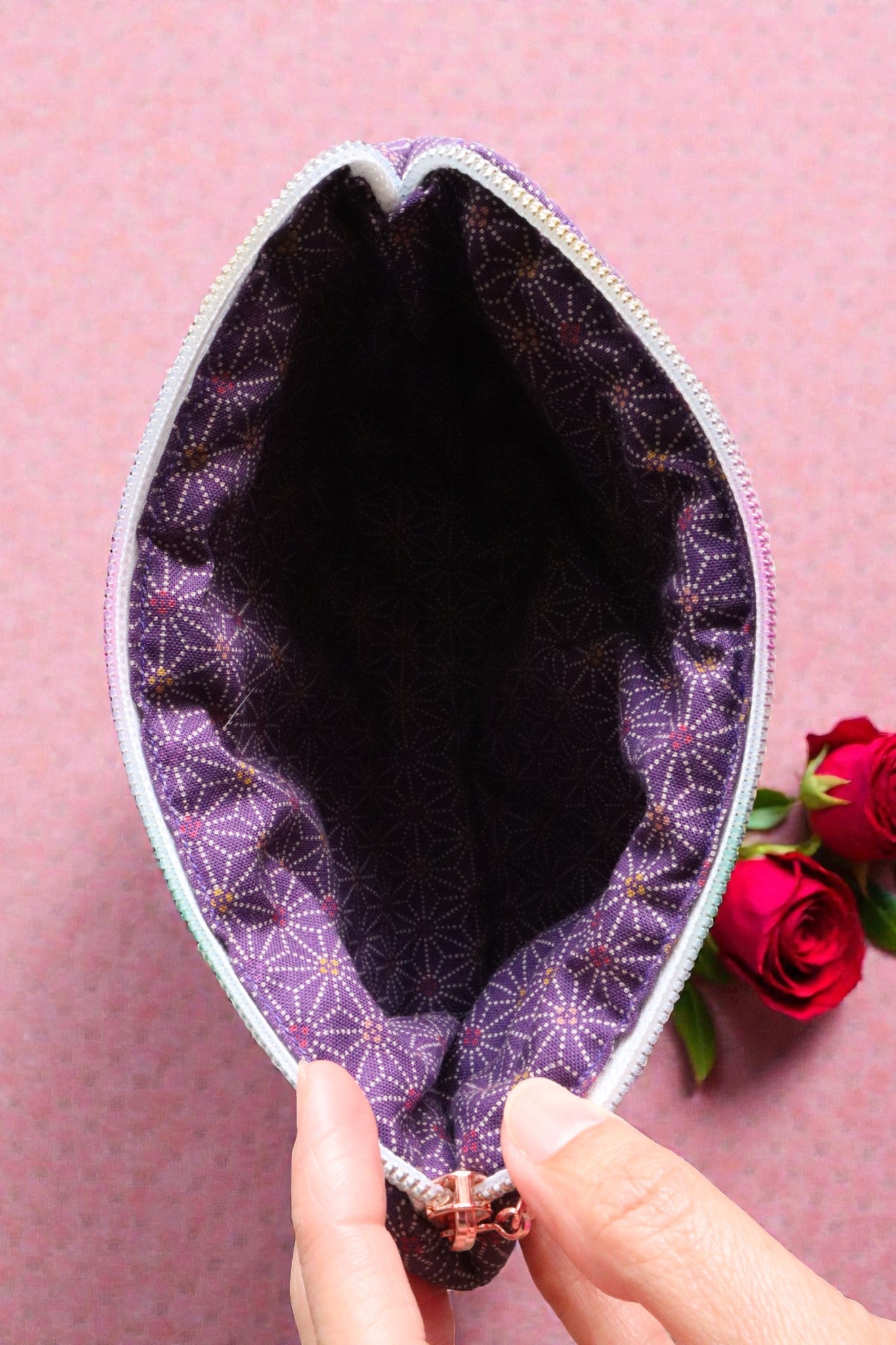 Flowery Makeup Pouch Flat